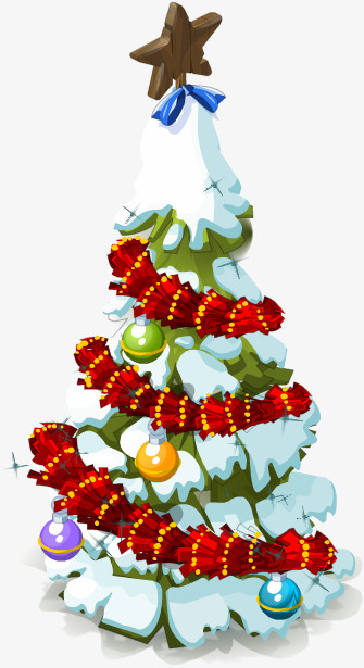 手绘树木素材树木 卡通圣诞树
