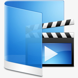 蓝色视频文件夹图标