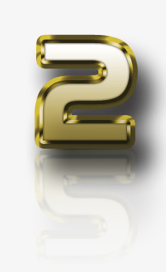 黄金质感字母数2