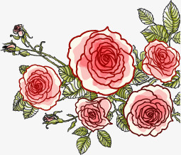 卡通手绘玫瑰花