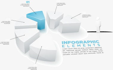 3D饼状信息图表矢量素材,