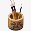 手绘古典图片手绘中国风素材 毛笔 笔筒