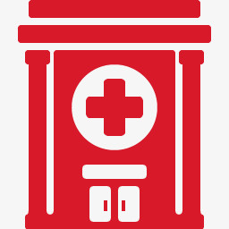 医院红色的医学的图标