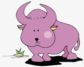 卡通紫色牛