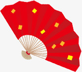日式和风红色扇子
