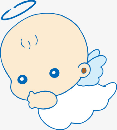 卡通婴儿 天使婴儿 蓝色天使