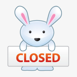 小白兔closed停止营业图标图片免费下载 Png素材 编号13gie3p0w 图精灵