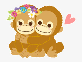可爱元素猴子素描 卡通可爱猴子