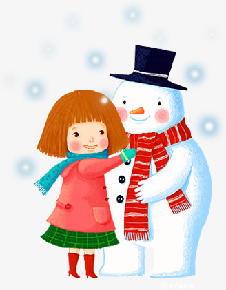 小女孩和雪人