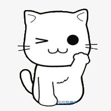 简笔画 黑色  猫