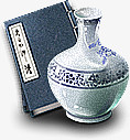 中国风图标古典卡通 中国风瓷器书本