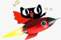 火箭天猫小黑猫素材