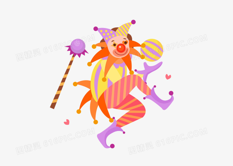 搞怪小丑愚人节元素