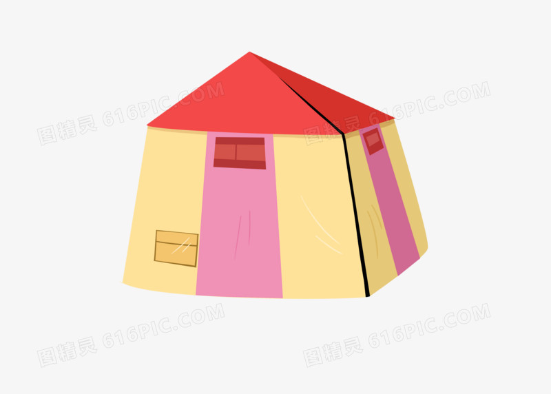 帐篷可爱手绘卡通元素