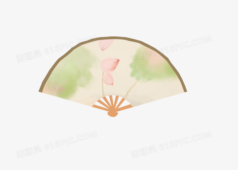 中国风扇子手绘元素小清新