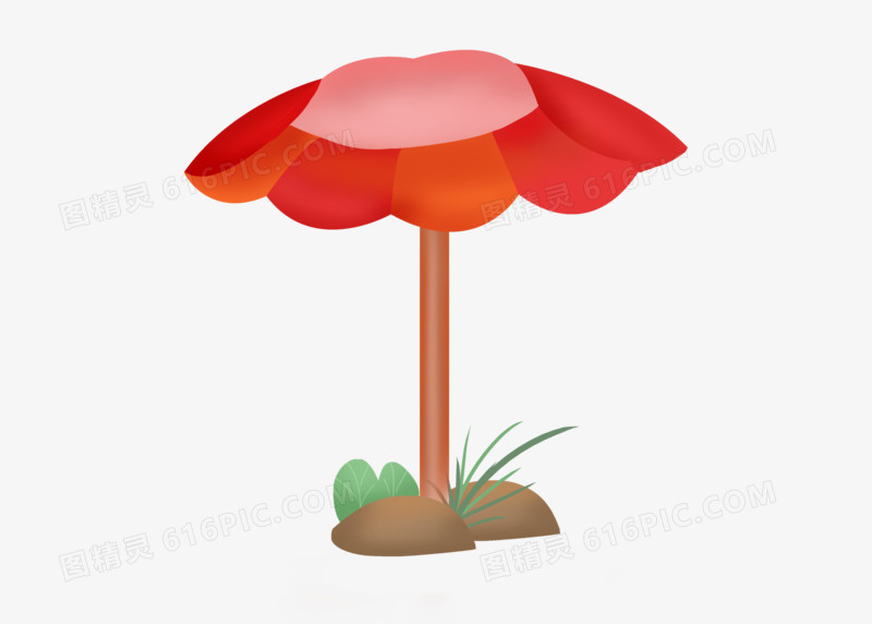 夏天手绘风沙滩伞