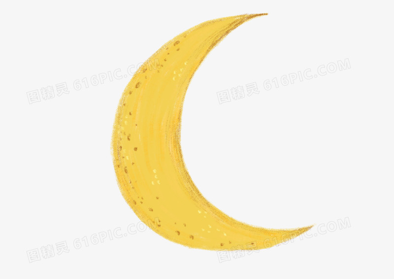 卡通手绘简约黄色月亮