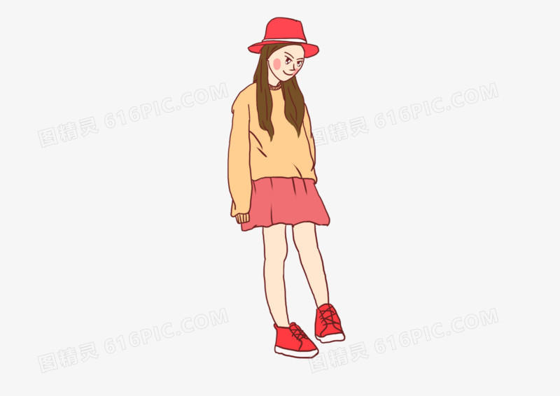 卡通手绘可爱女孩