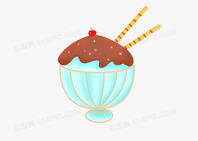 巧克力清新风冰淇淋