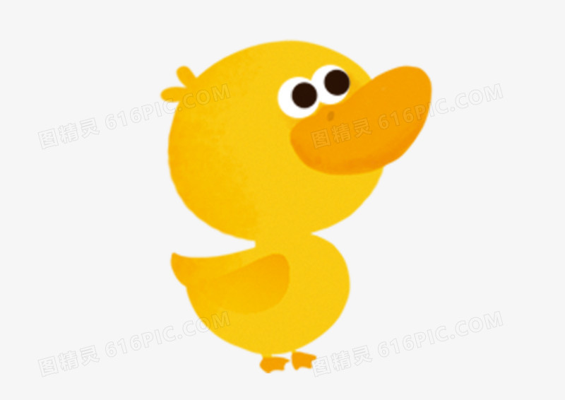 手绘插画卡通可爱小黄鸭