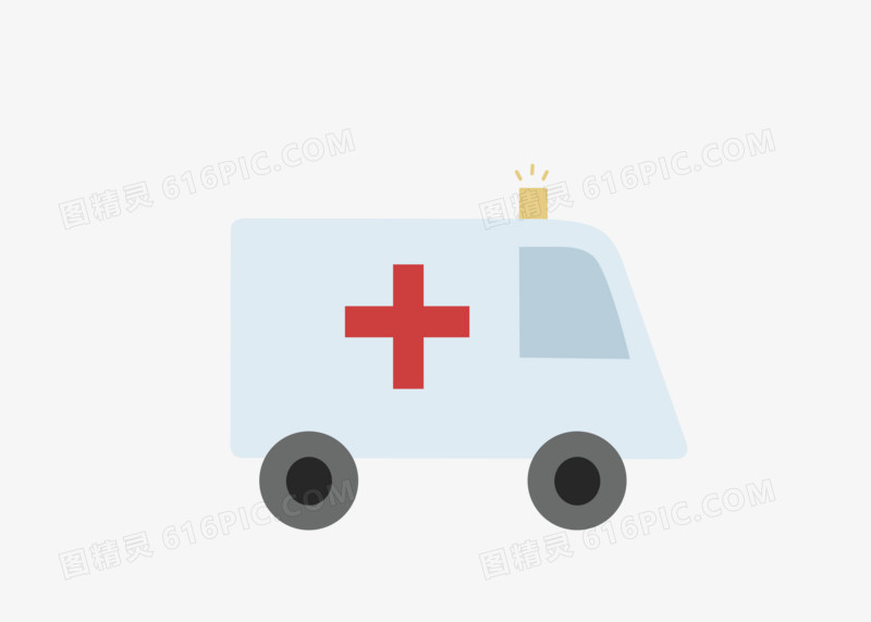 救护车卡通扁平医学医疗医药医院微笑护理手绘元素