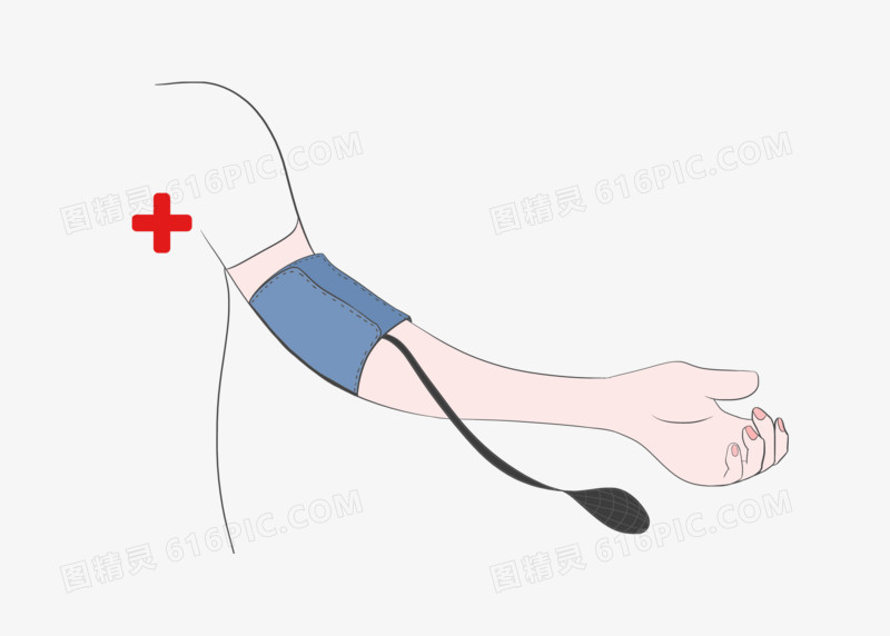 卡通可爱手绘风高血压素材