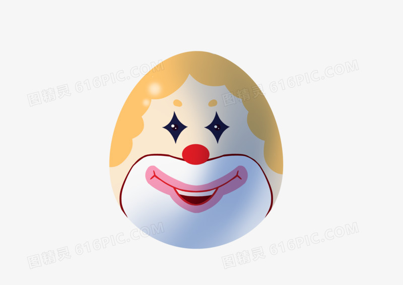 手绘卡通黄色小丑彩蛋