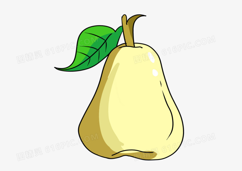 手绘卡通插画简约大鸭梨