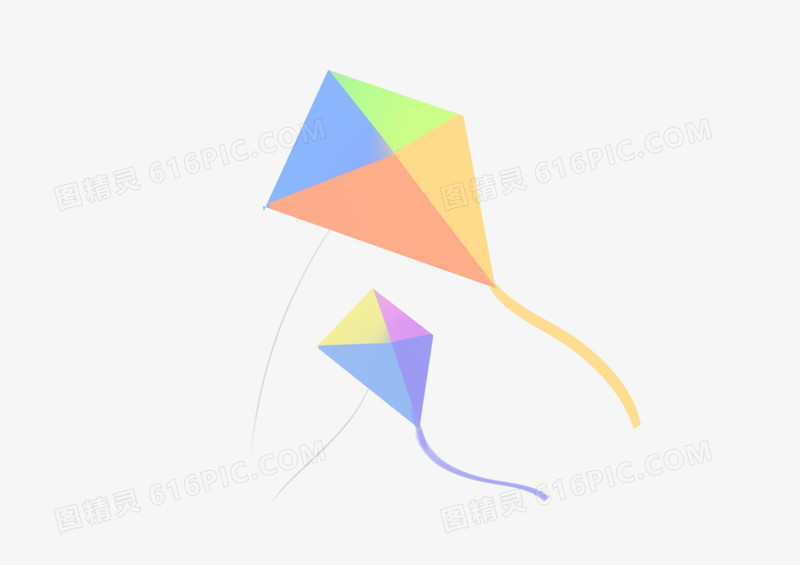 手绘卡通彩色小风筝