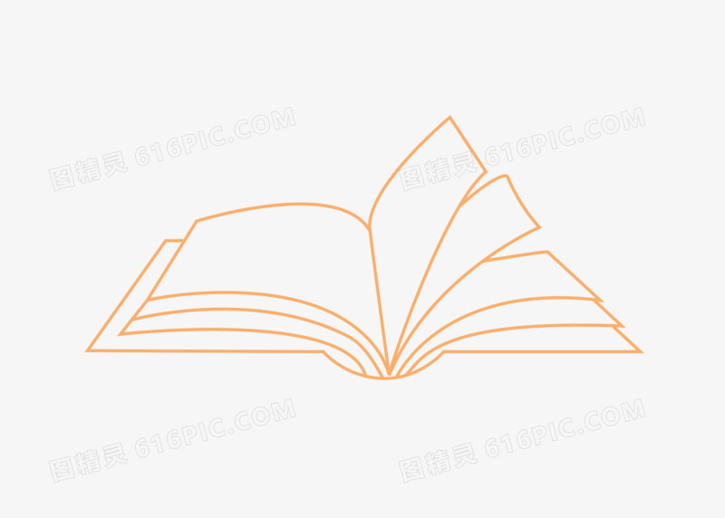 书籍手绘简洁风线条装饰海报ppt设计元素