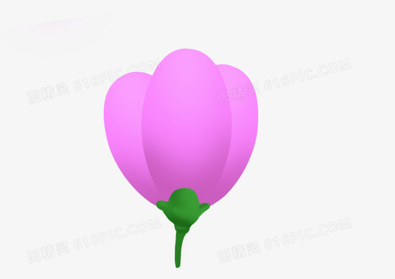 清明节手绘卡通紫色小花苞