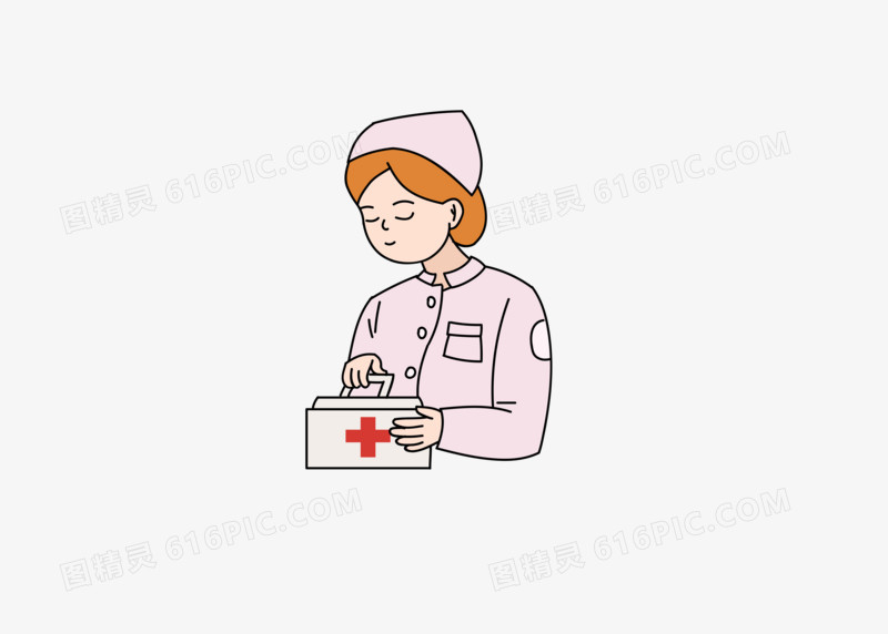 护士卡通手绘医药箱护士节粉色护士服医疗医院