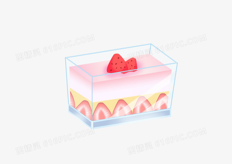 手绘卡通美食草莓水果盒子