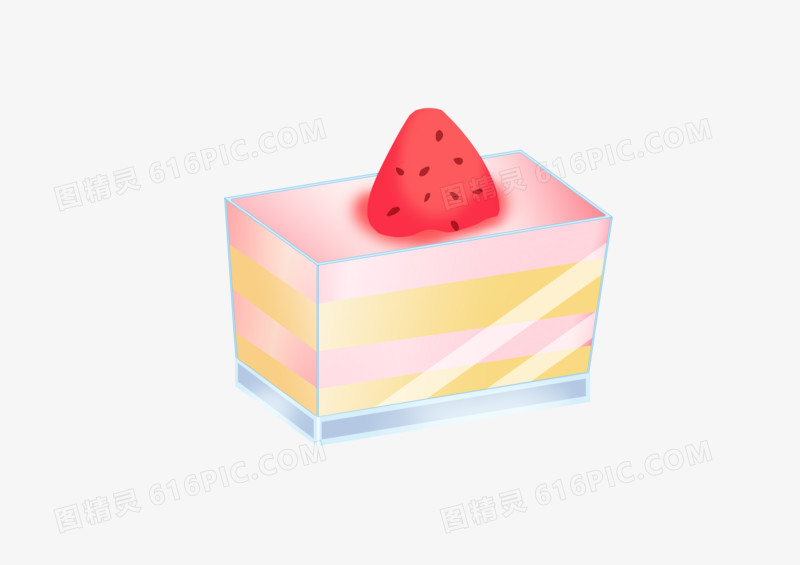 手绘卡通美食草莓盒子蛋糕