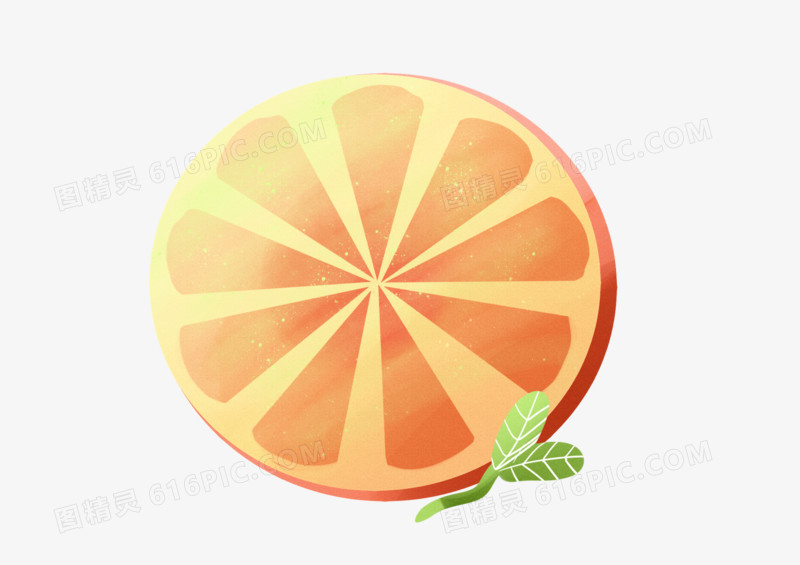 手绘卡通可爱橘色柠檬片