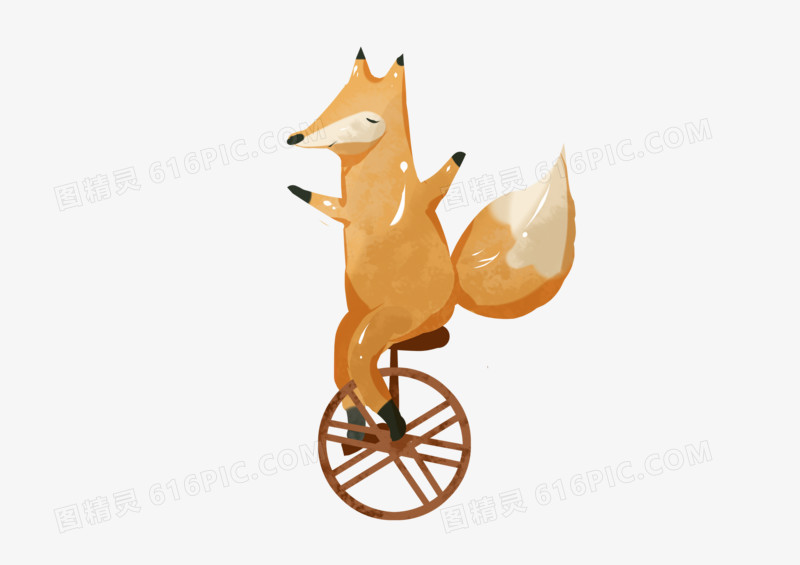 桔色可爱马戏团狐狸素材