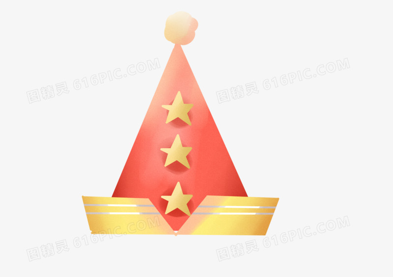 手绘卡通可爱红色礼帽