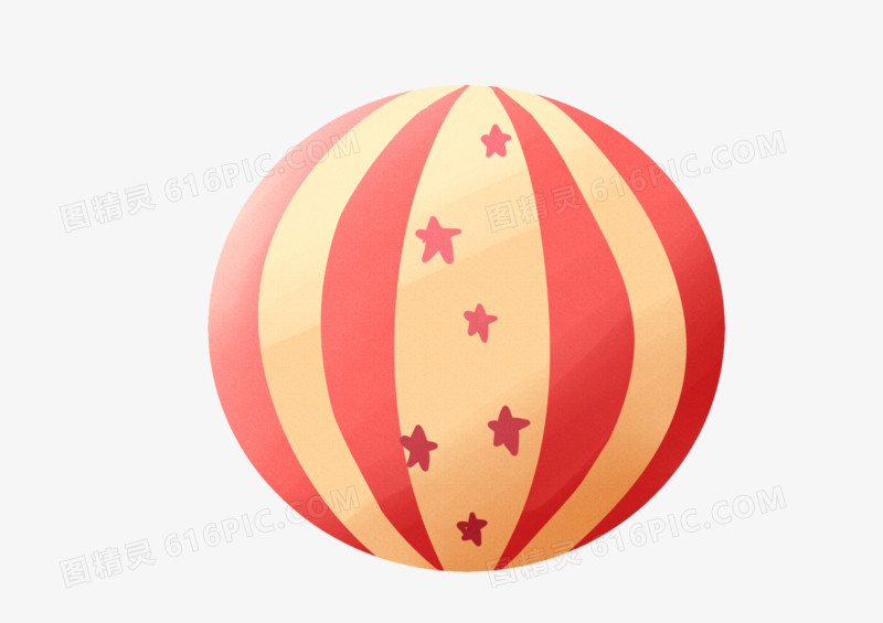 手绘卡通可爱红色皮球