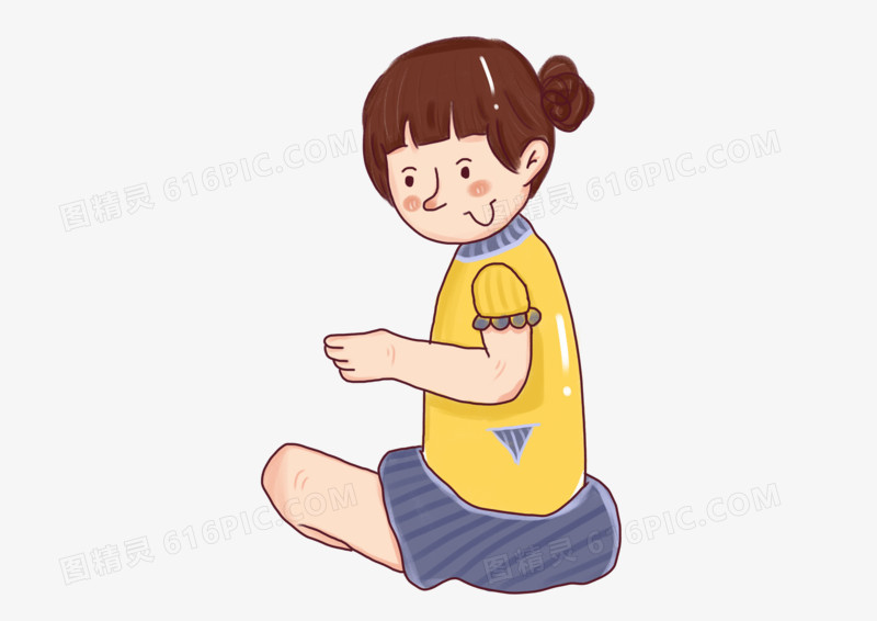 可爱卡通手绘少女