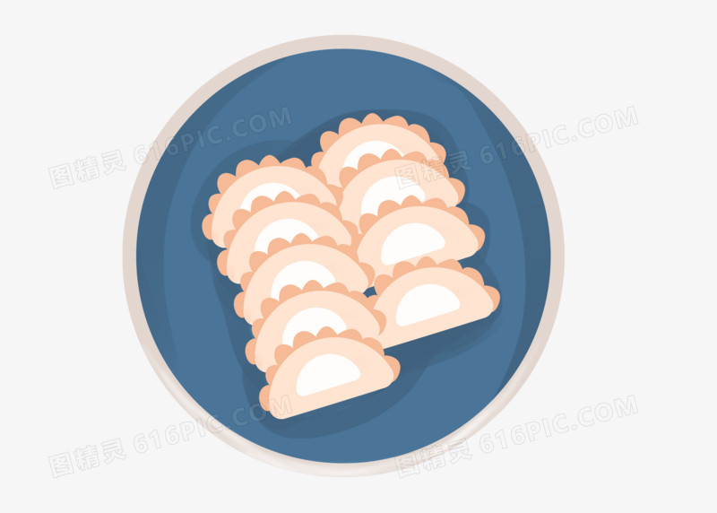 中国插画好风美味饺子