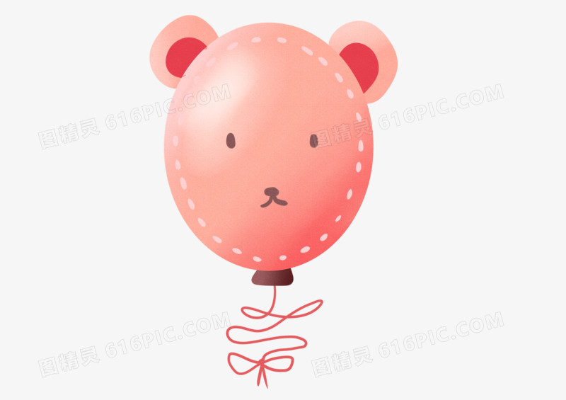 可爱手绘卡通粉色气球