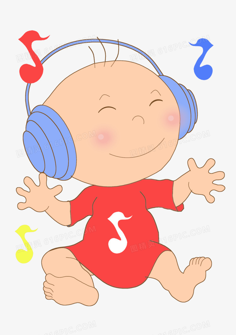可爱听音乐男孩