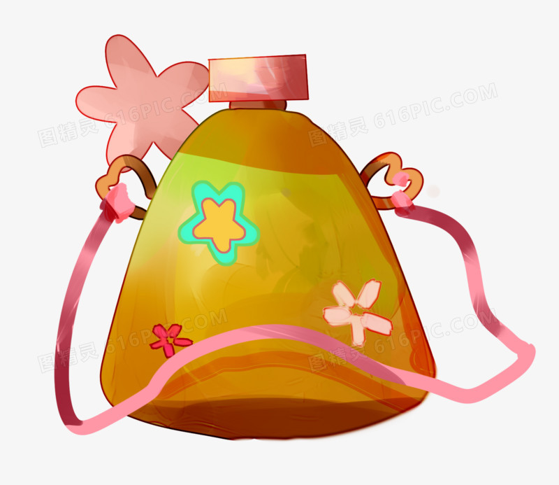 黄色手绘水壶矢量元素
