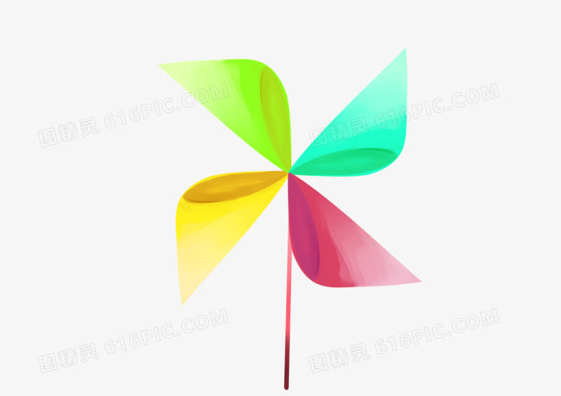 彩色可爱风车矢量素材