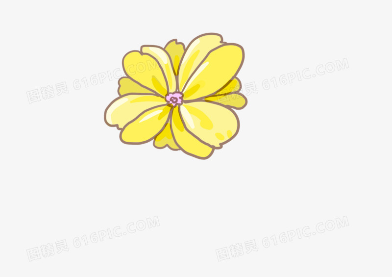 板绘卡通黄色花朵元素