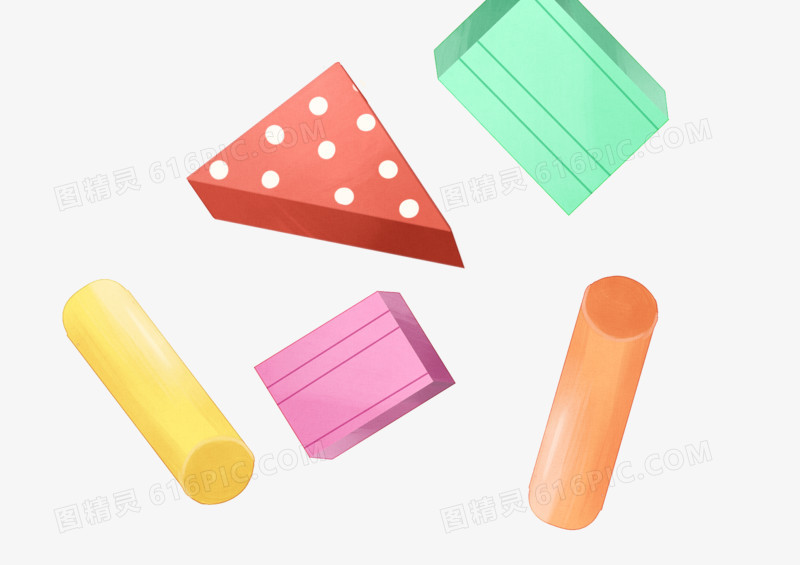 彩色手绘玩具积木元素