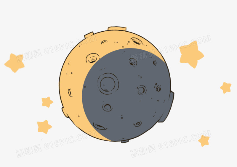 明黄卡通航天日插图素材