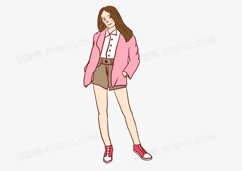 运动可爱少女卡通