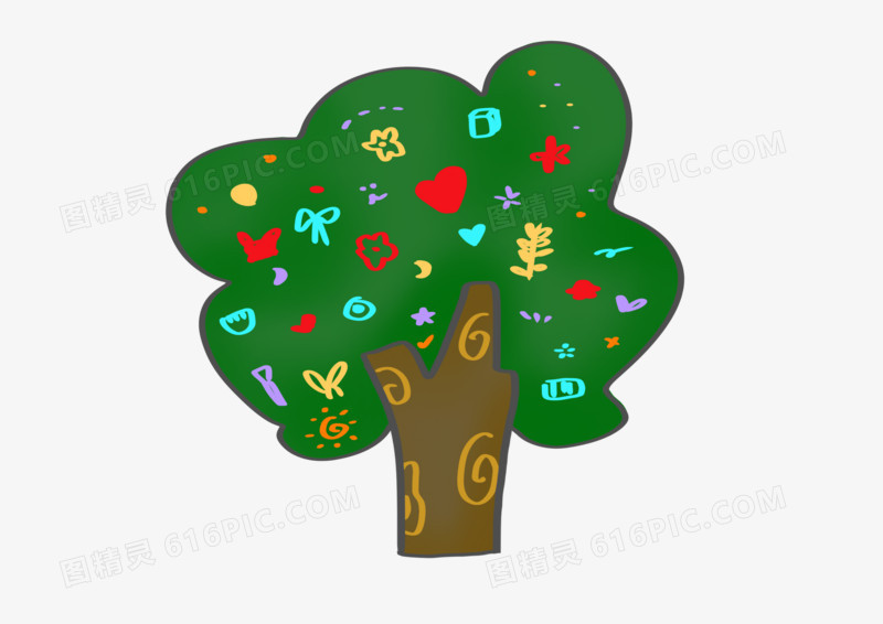 卡通简约植物礼物树