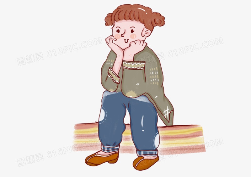 人物可爱小女孩元素